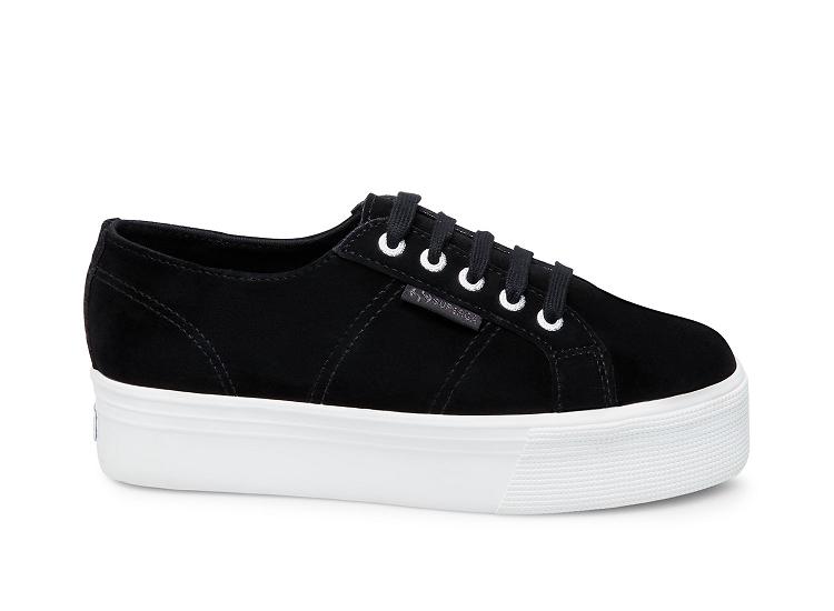 Superga 2790 Suecotlinw Black - Womens Superga Platform Shoes